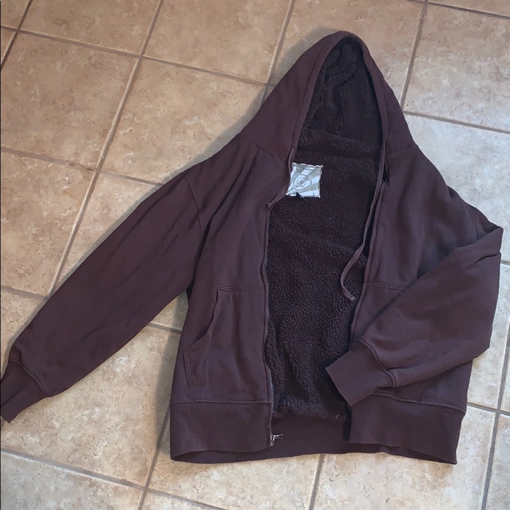 Furry Lined Zip Up Hoodie